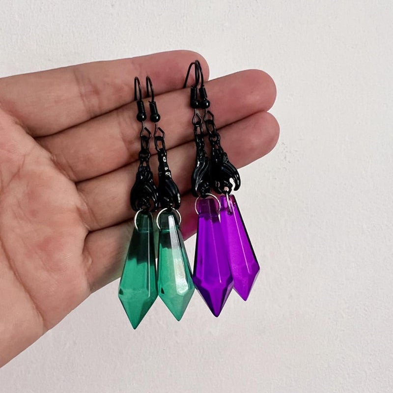 MIFYNN Gothic Dark Bat Dangle Earrings Red Black Crystal Gems Bat Earrings Punk Rock Style Bats Animal Earrings Halloween Costumes Earrings Jewelry for Women - Image 4